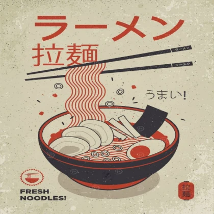 Ramen Bowl Food Japanese Noodles Dec