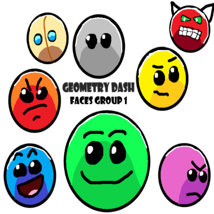 Gemomatry Dash Faces (PACK 1)