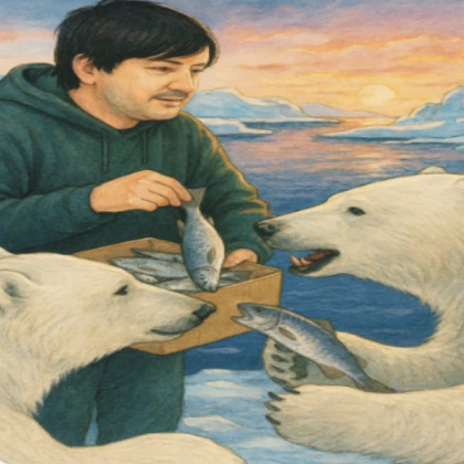 bradar feeding polar bears