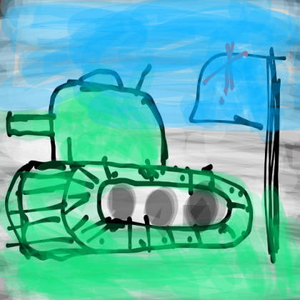 A tank in a sand coloring book!
