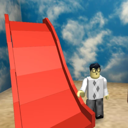 Red children's slide