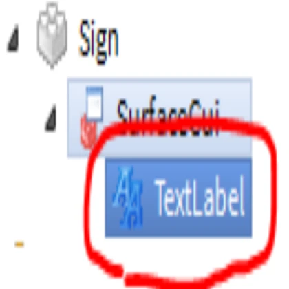 Sign (type a text in surface gui/text label