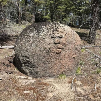 big sphere of rock