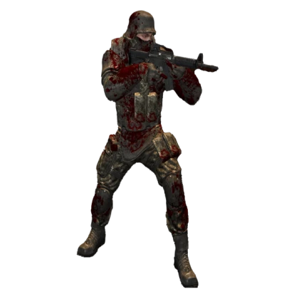 Dead soldier with blood